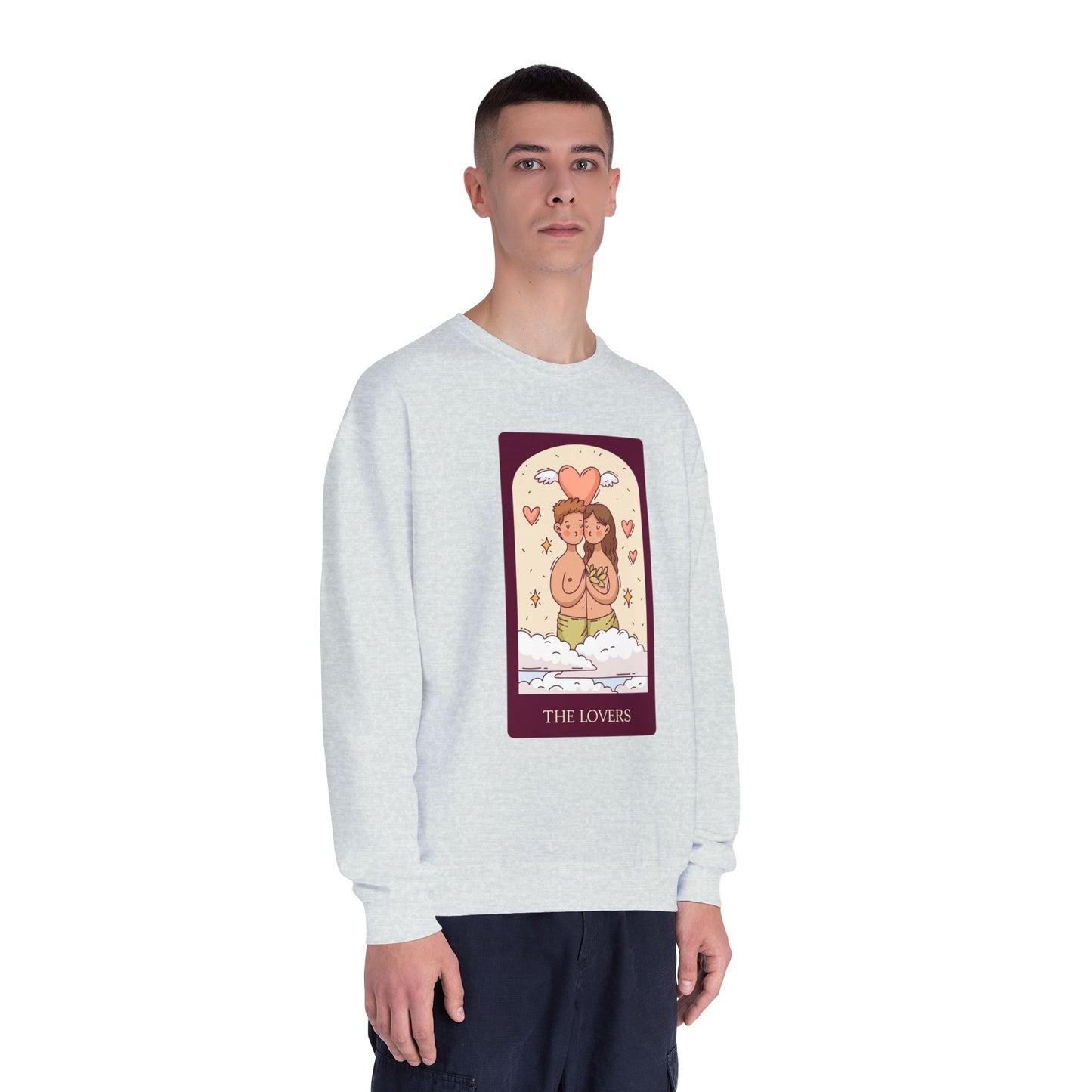 Tarot 'The Lovers' Crewneck Sweatshirt — Cute Retro Love Card Design