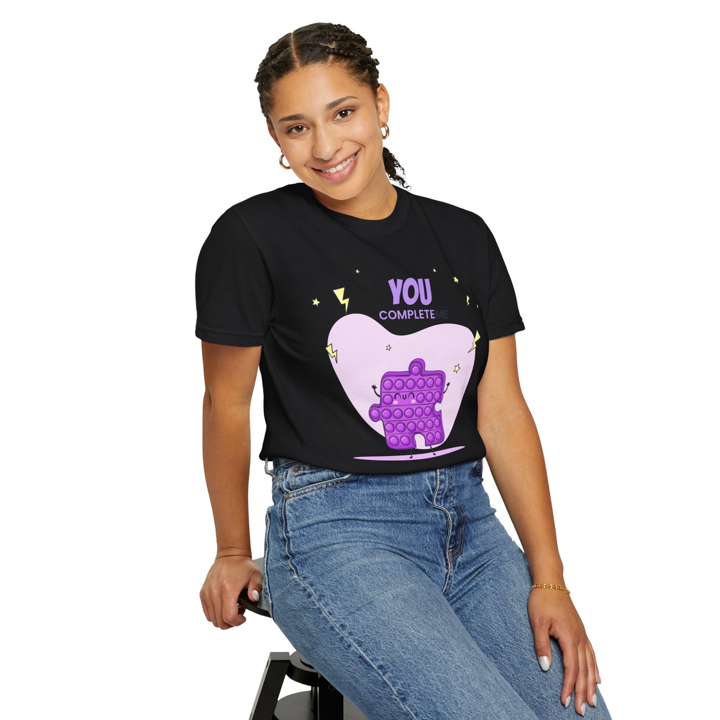 Pop It Heart T-Shirt – "You Complete Me" Cute Fidget Toy Graphic Tee