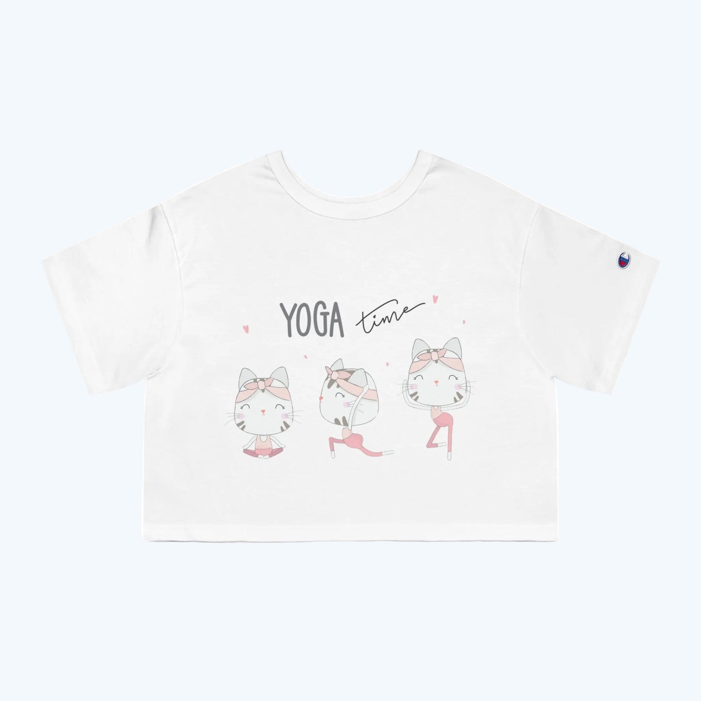 Yoga Time Cat Cropped T-Shirt — Cute Women's Yoga Tee