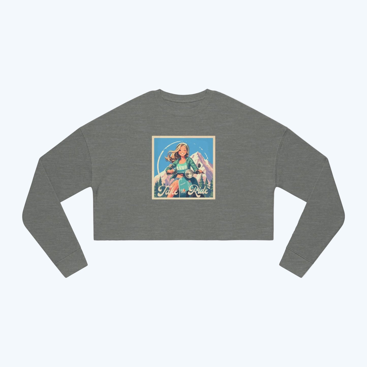 Retro motorbike  Cropped Sweatshirt