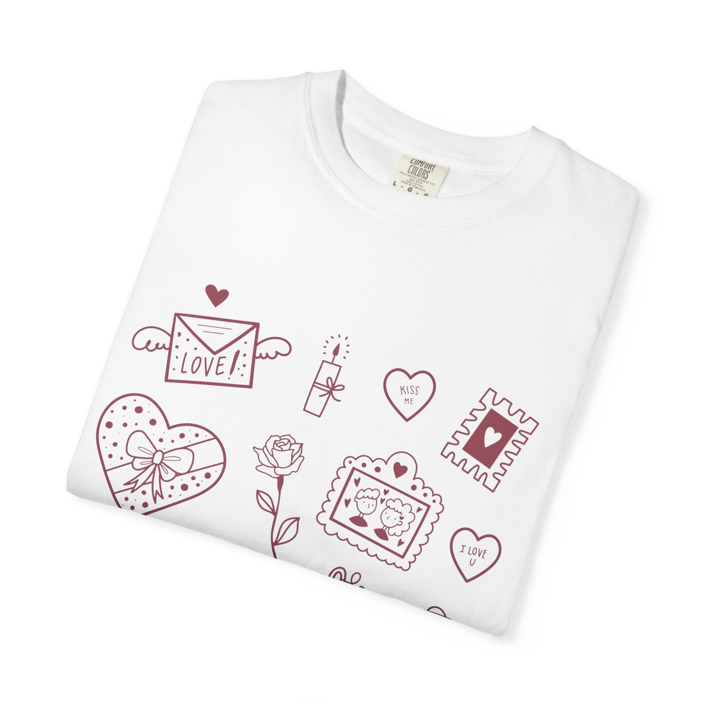 Valentine Doodle T-Shirt — Cute Love Icons Tee