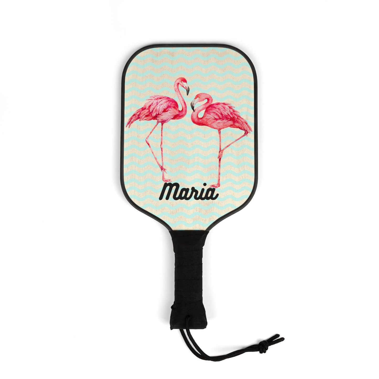 Flamingo Pickleball Paddles Set — Personalized 'Maria' Coastal Design