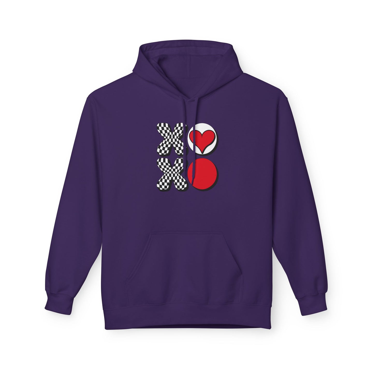 Hugs & Kisses Heart Hoodie — XOXO Checkerboard Love Pullover