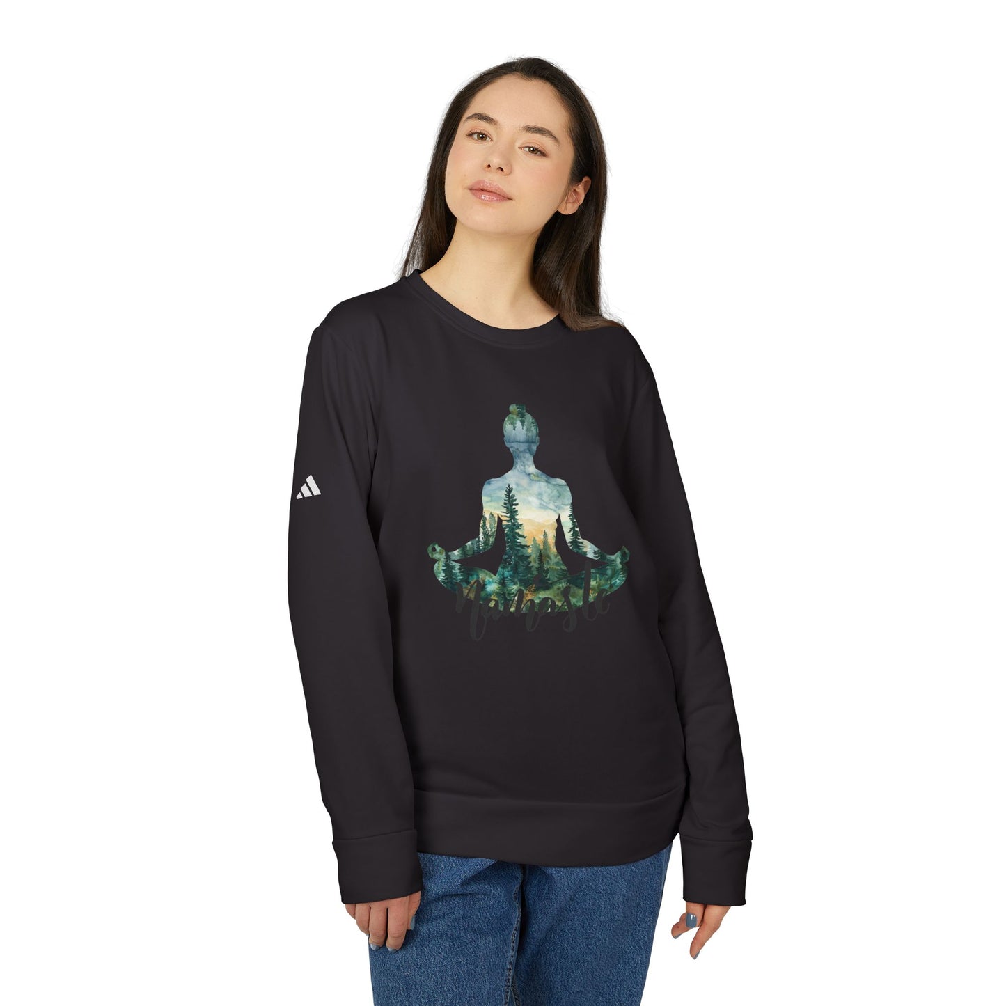 Meditation Forest Crewneck Sweatshirt — Namaste Yoga Graphic
