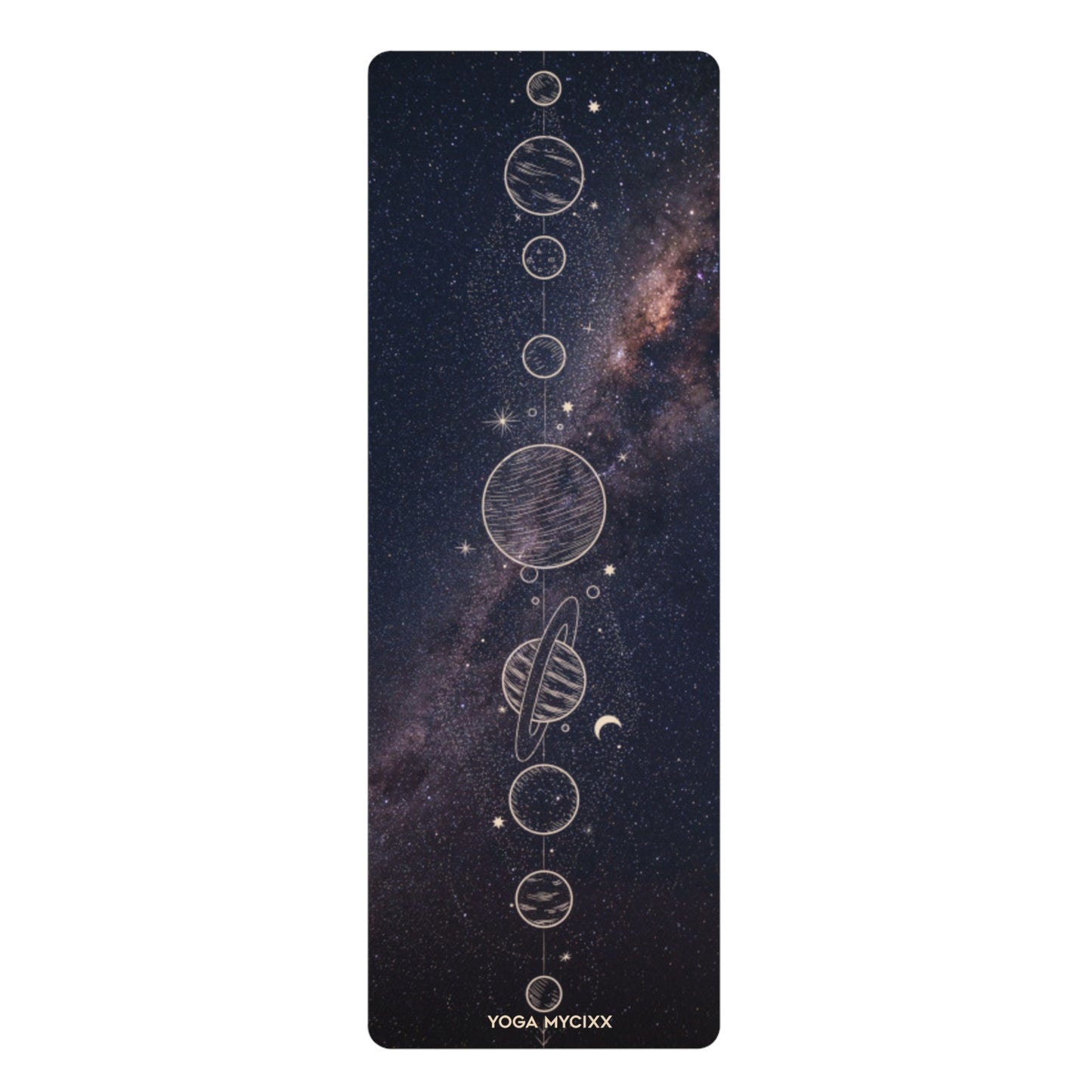Galaxy Planets Rubber Yoga Mat — Cosmic Alignment Non-Slip Mat