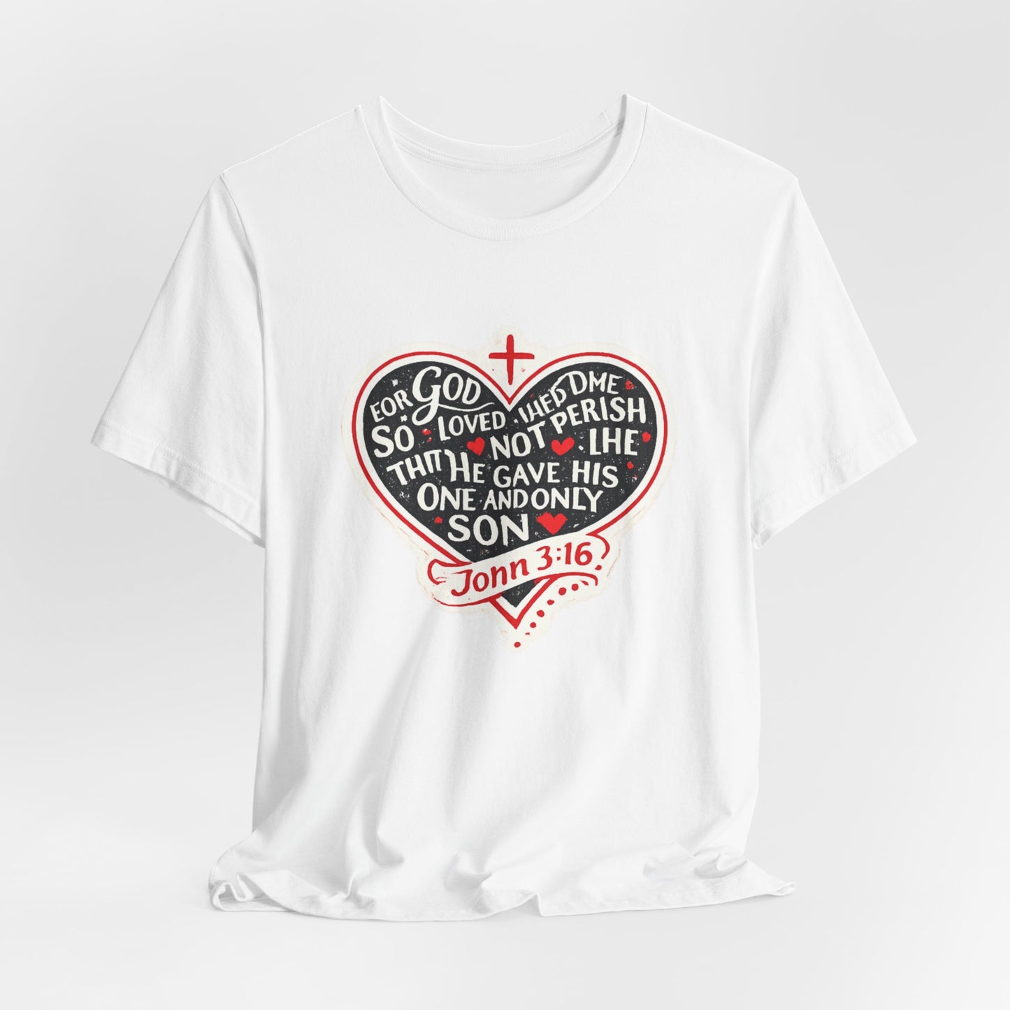 Christian Heart T-Shirt — John 3:16 Bible Verse Tee