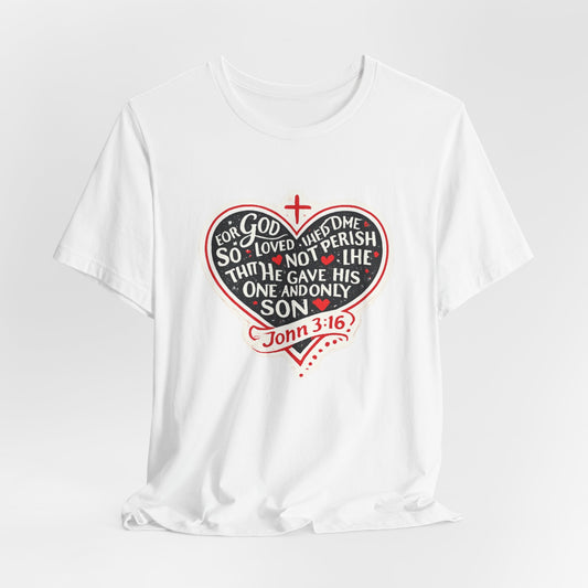 Christian Heart T-Shirt — John 3:16 Bible Verse Tee