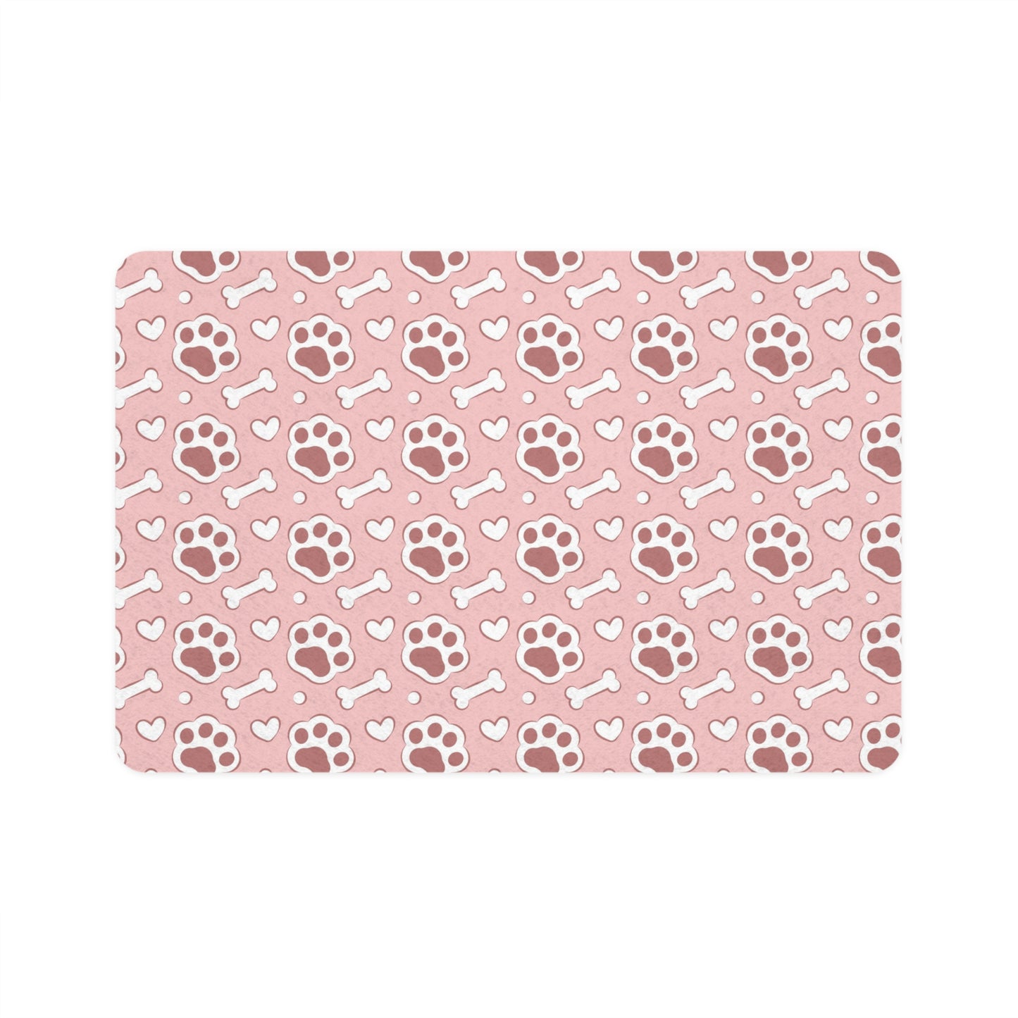 Cute Pet Food Mat with Paw Print and Bone Design - 12x18