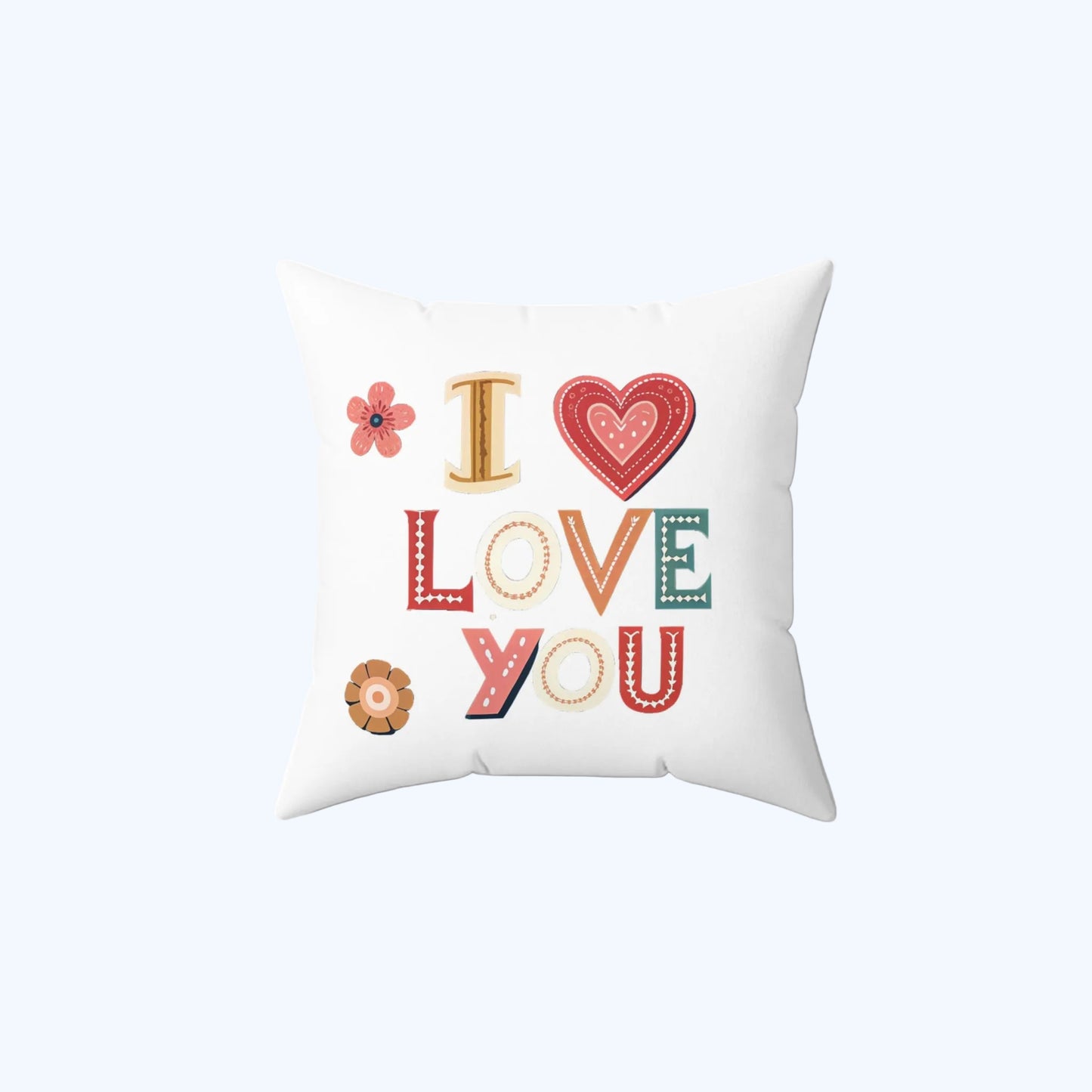 Romantic 'I Love You' Decorative Pillow