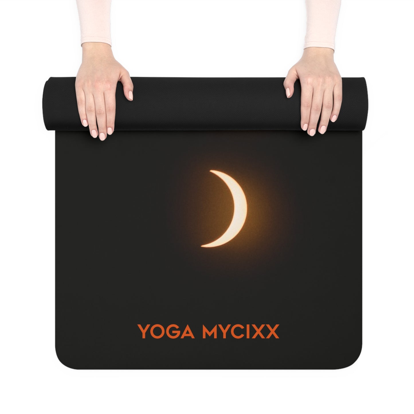Eclipse Sequence Rubber Yoga Mat — Lunar Phases Non-Slip Exercise Mat