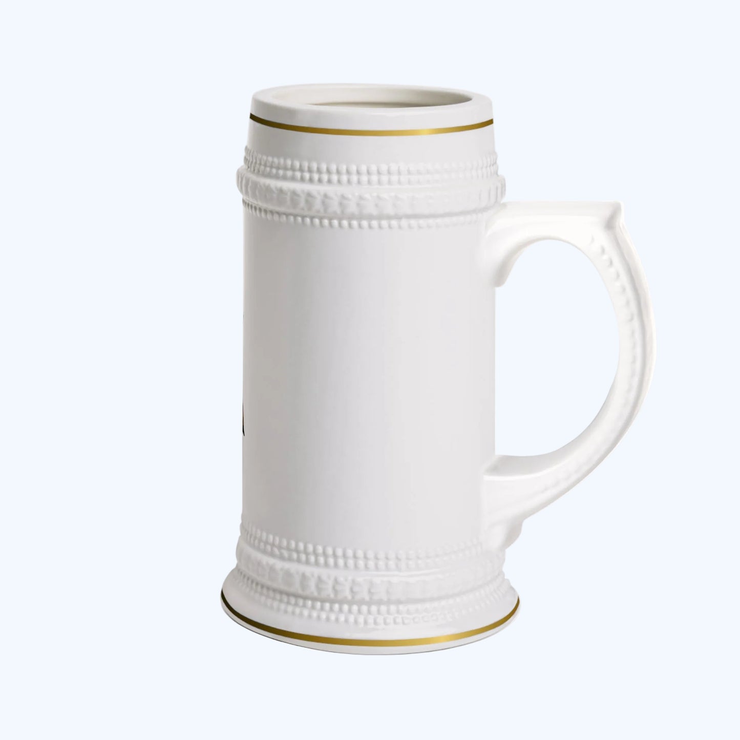 K Crown Beer Stein Mug — Vintage Monogram 'K' with Heart, Gift for King/Beer Lovers