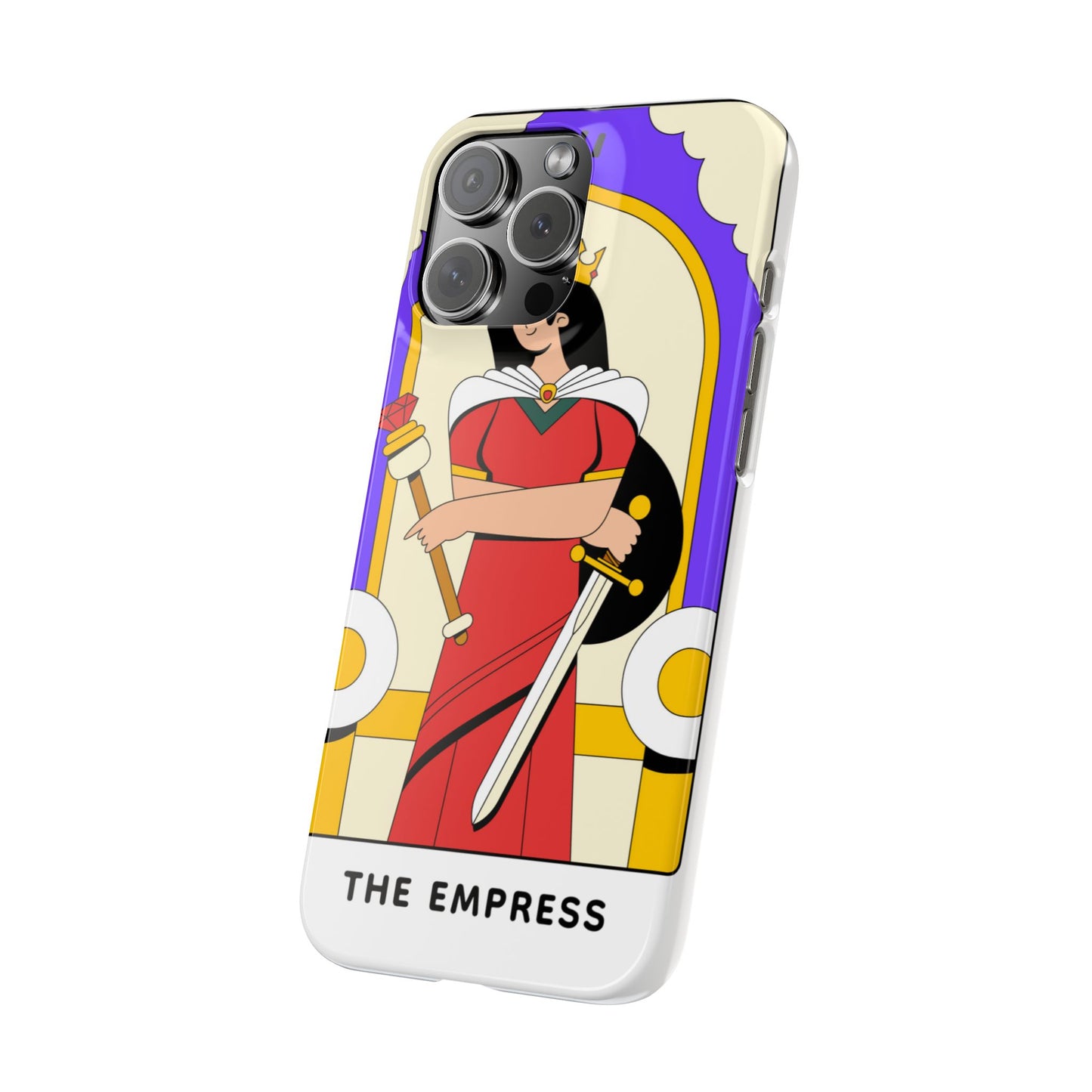 Tarot Empress Slim Phone Case — The Empress Card Design, Feminine Protective Phone Cover