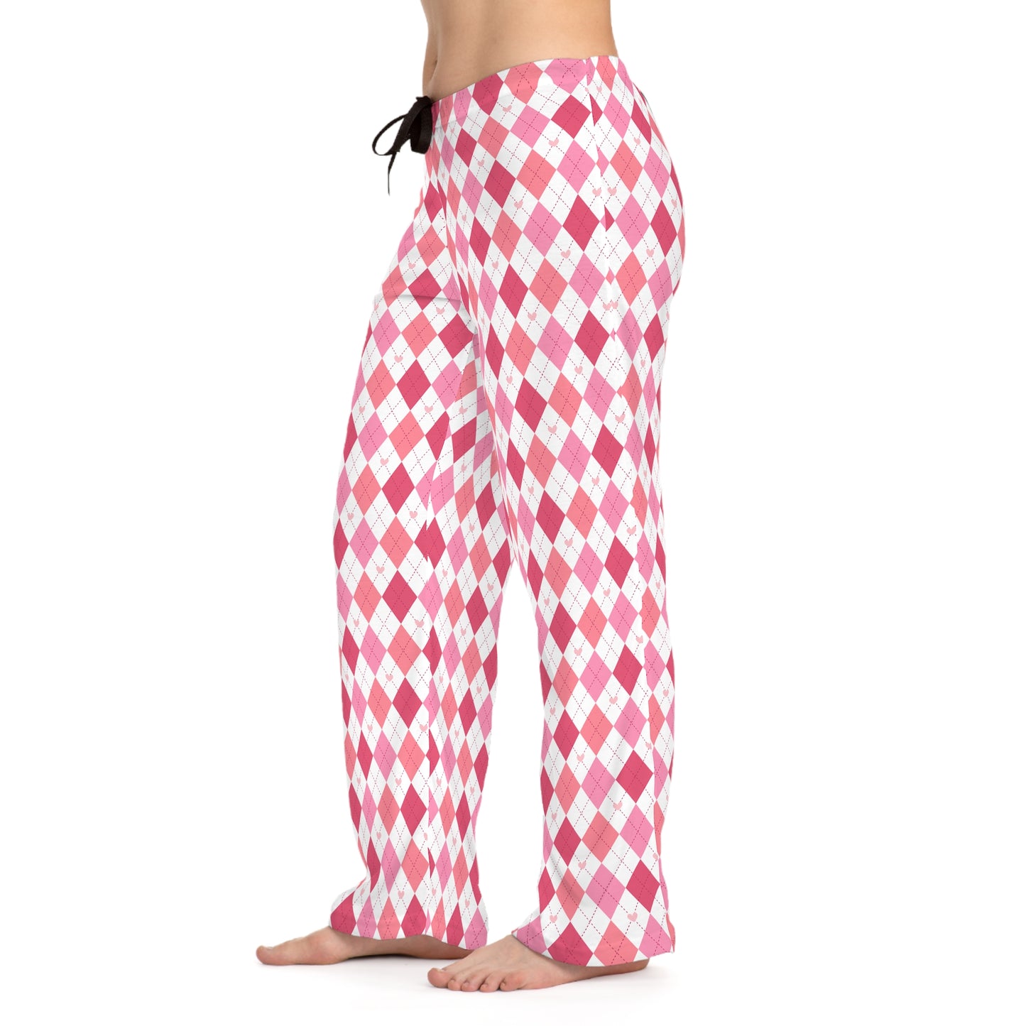 Pink Argyle Women’s Pajama Pants — Cozy Lounge Sleepwear