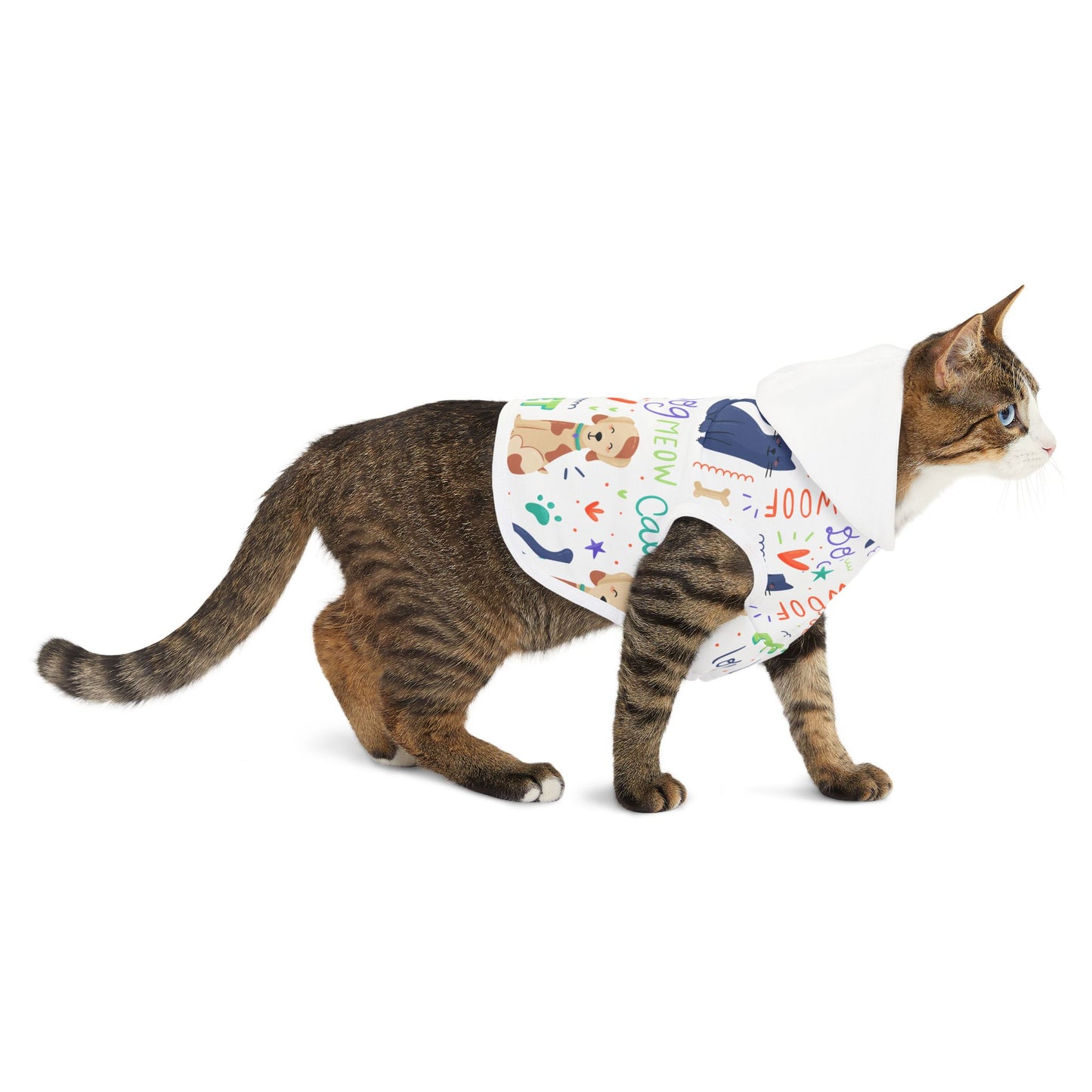 Fun Pet Hoodie - Colorful Dog and Cat Print