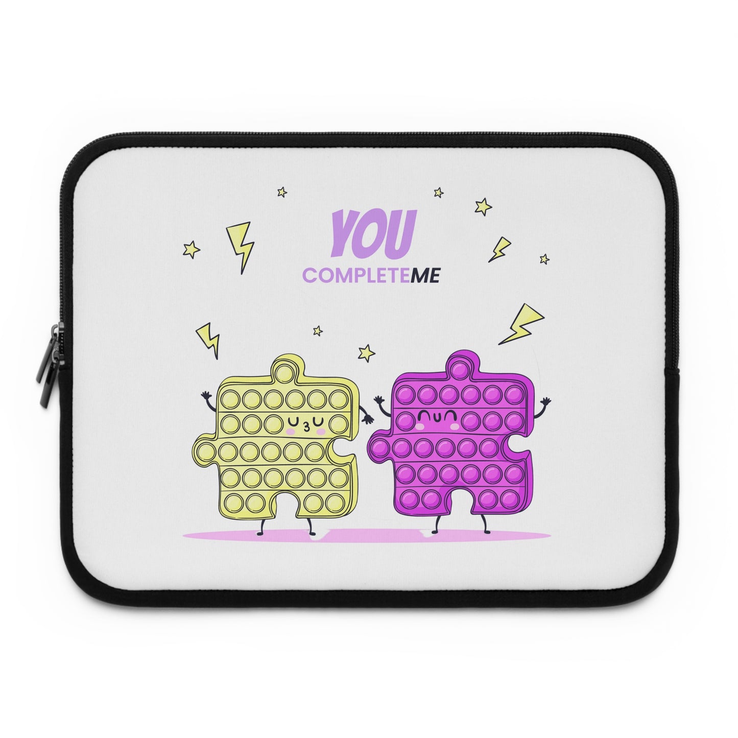 You Complete Me Pop It Laptop Sleeve — Cute Puzzle Piece Fidget Laptop Case