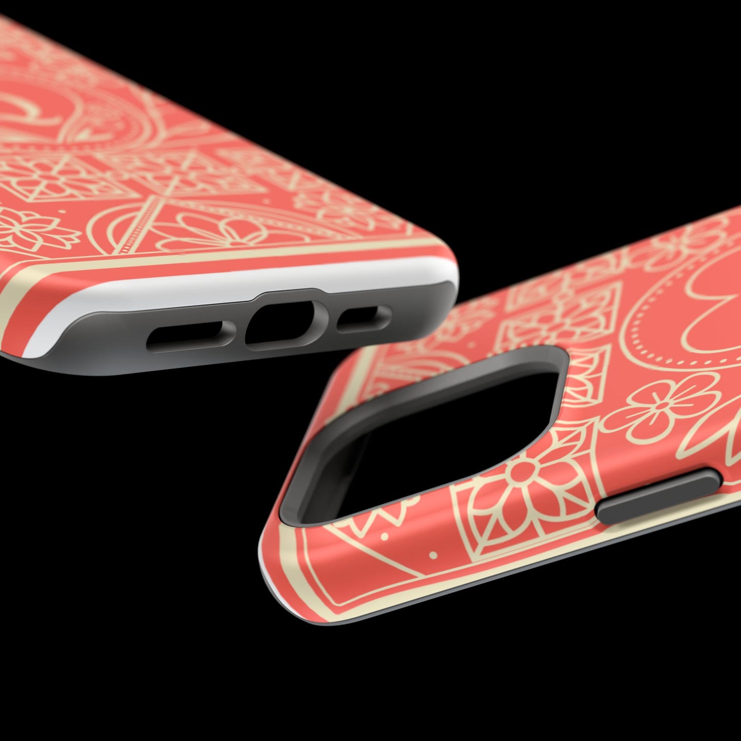 Heart Pattern Magnetic Impact Phone Case — Protective Wallet-Ready iPhone Cover