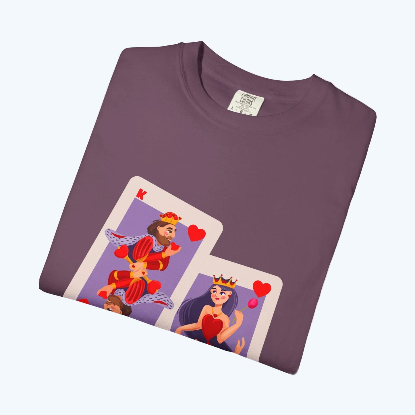 Playing Card Lovers T-Shirt — Queen & King of Hearts Graphic Tee