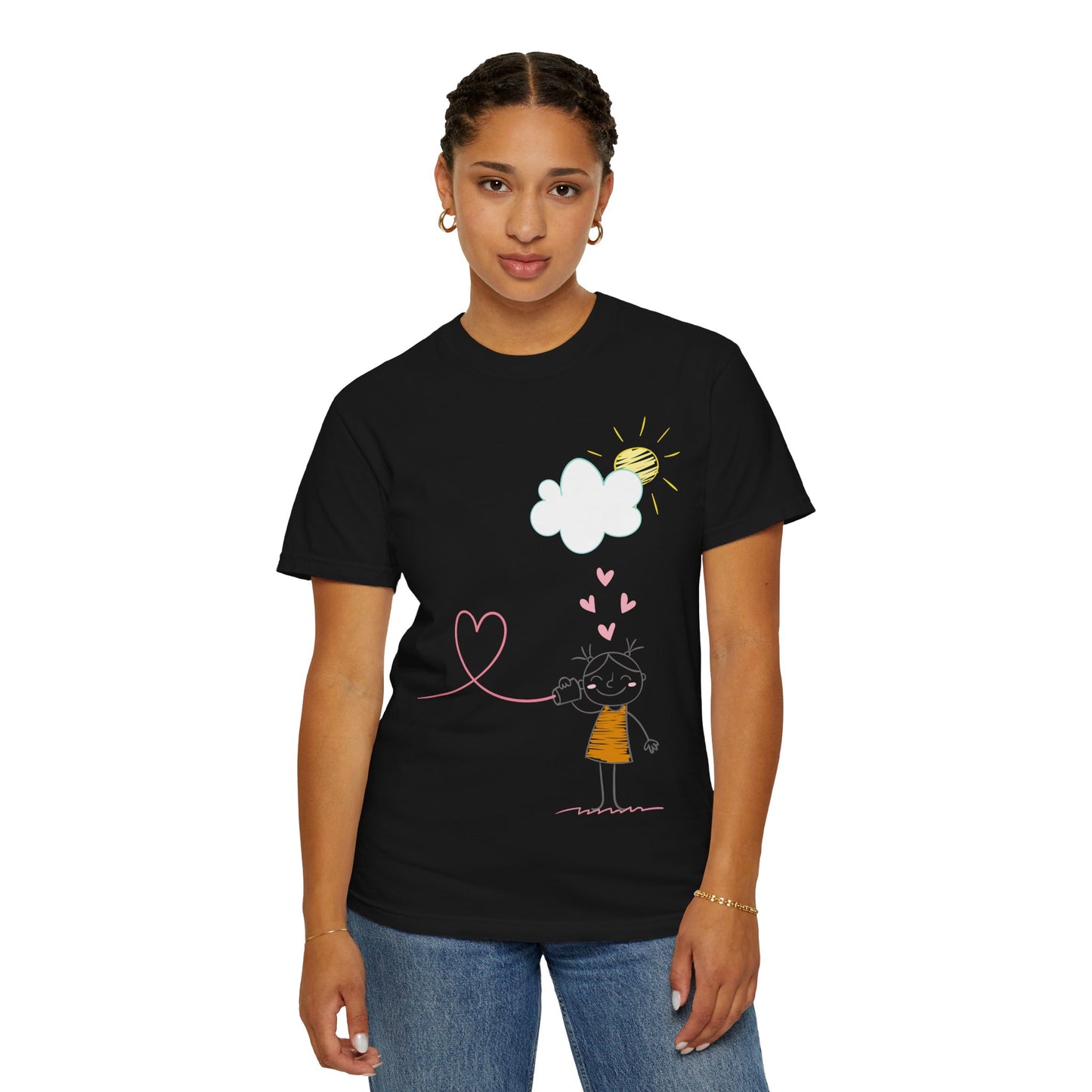 Kids Heart String T-Shirt — Cute Doodle Love Graphic Tee