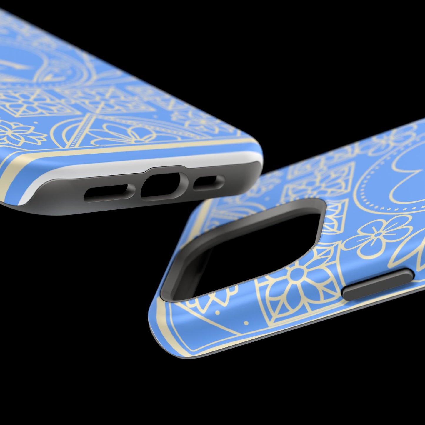 Monogram "K" Blue Floral Magnetic Phone Case — Impact-Resistant