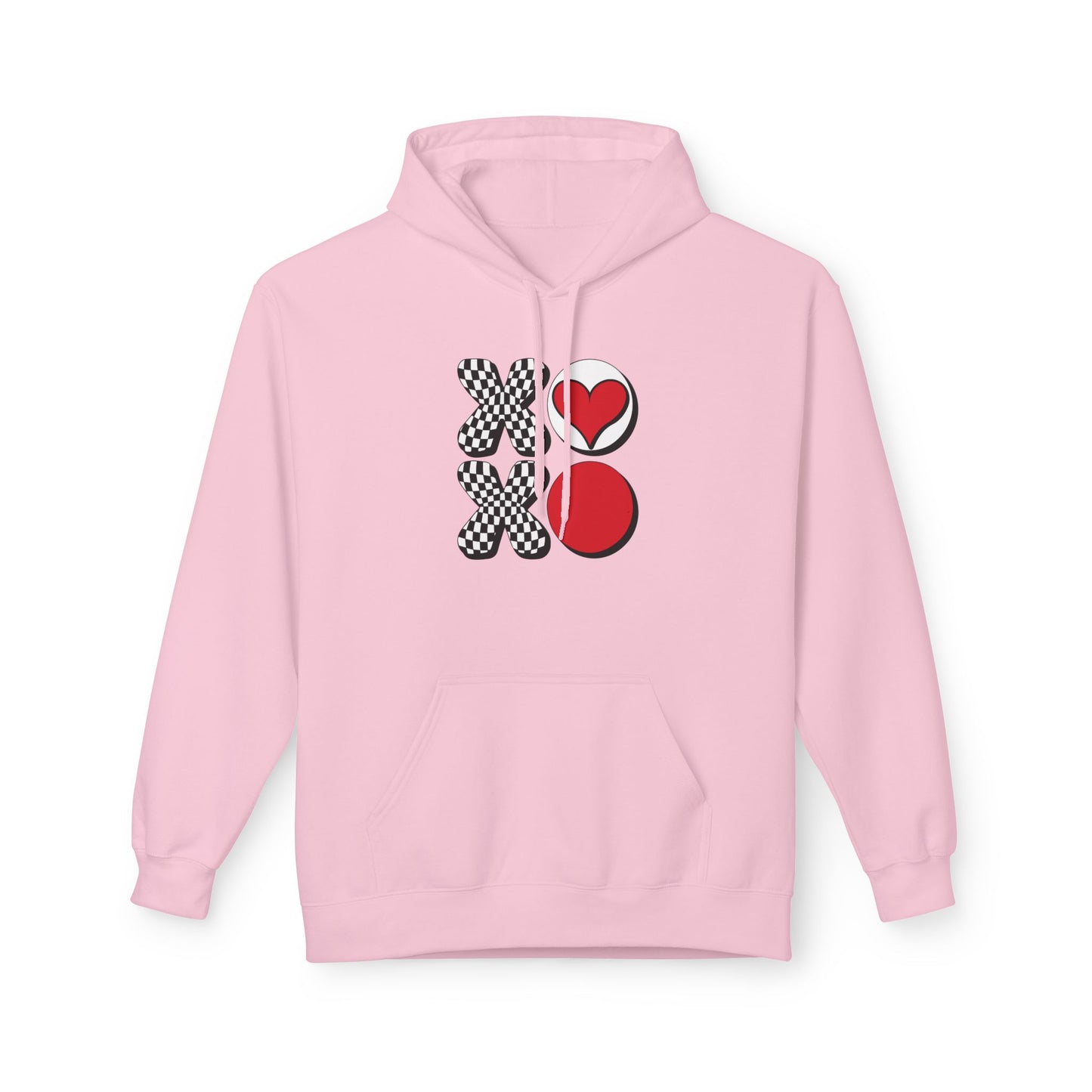 Hugs & Kisses Heart Hoodie — XOXO Checkerboard Love Pullover