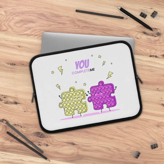 You Complete Me Pop It Laptop Sleeve — Cute Puzzle Piece Fidget Laptop Case