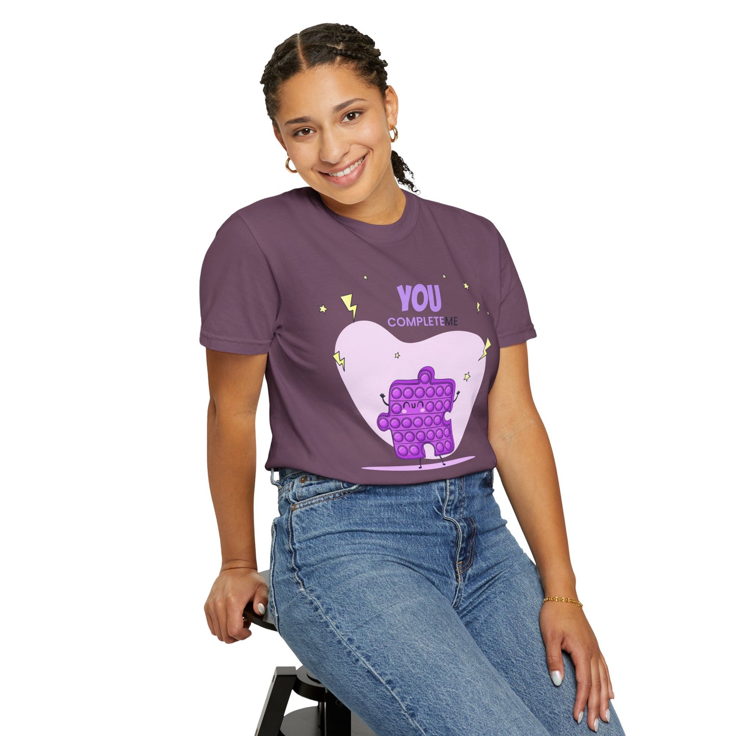 Pop It Heart T-Shirt – "You Complete Me" Cute Fidget Toy Graphic Tee