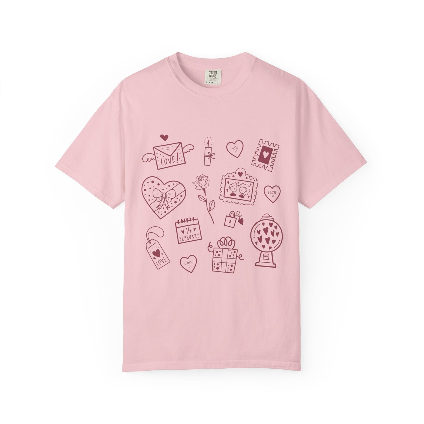 Valentine Doodle T-Shirt — Cute Love Icons Tee