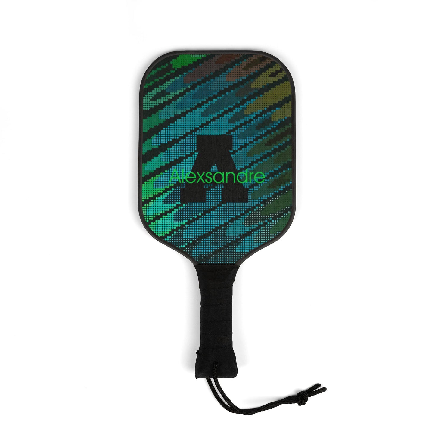 Pickleball Paddle Kit — Green Wave Pattern Pickleball Set (2 Paddles + 2 Balls)