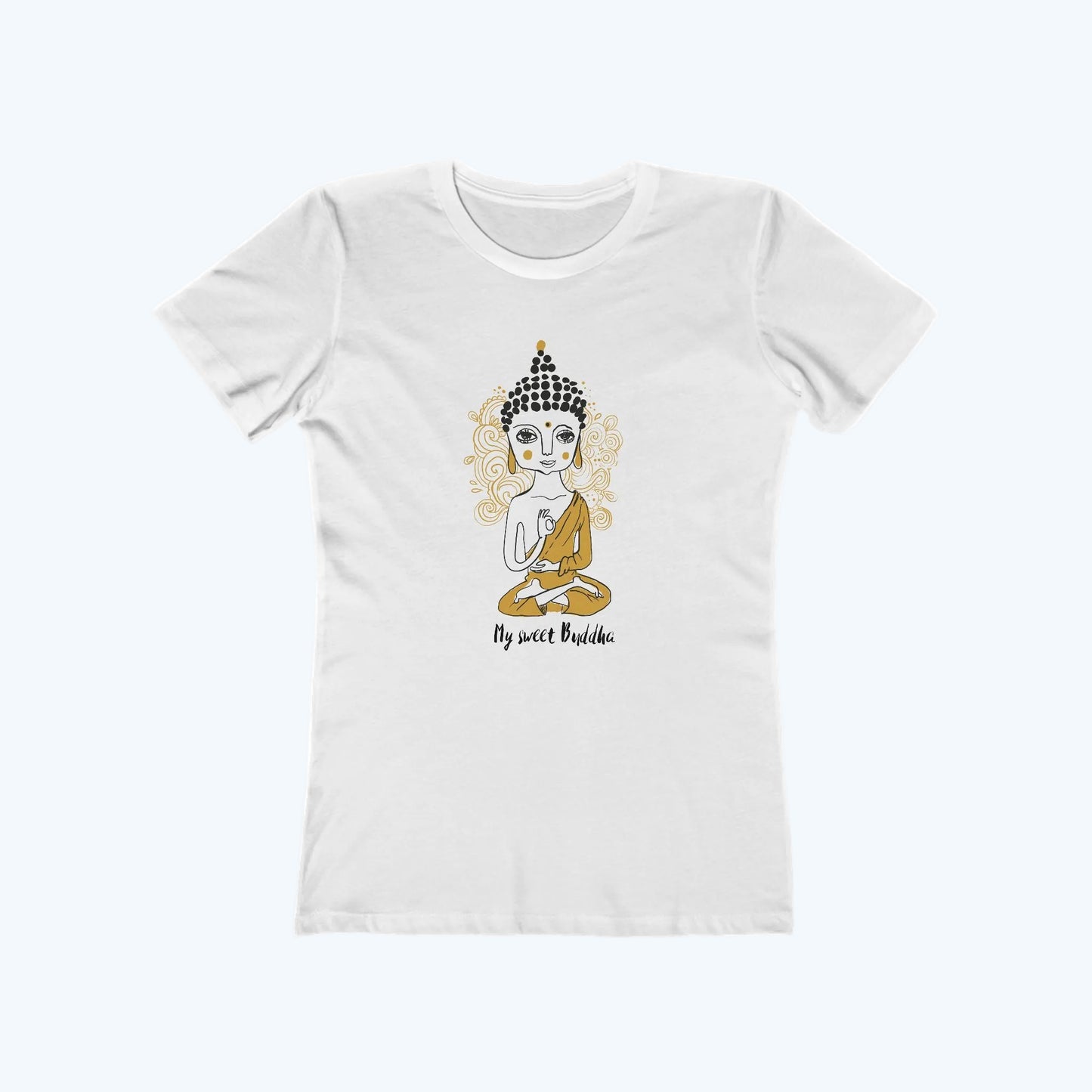 Buddha Illustration Tee for Women – 'My Sweet Buddha' Graphic Shirt
