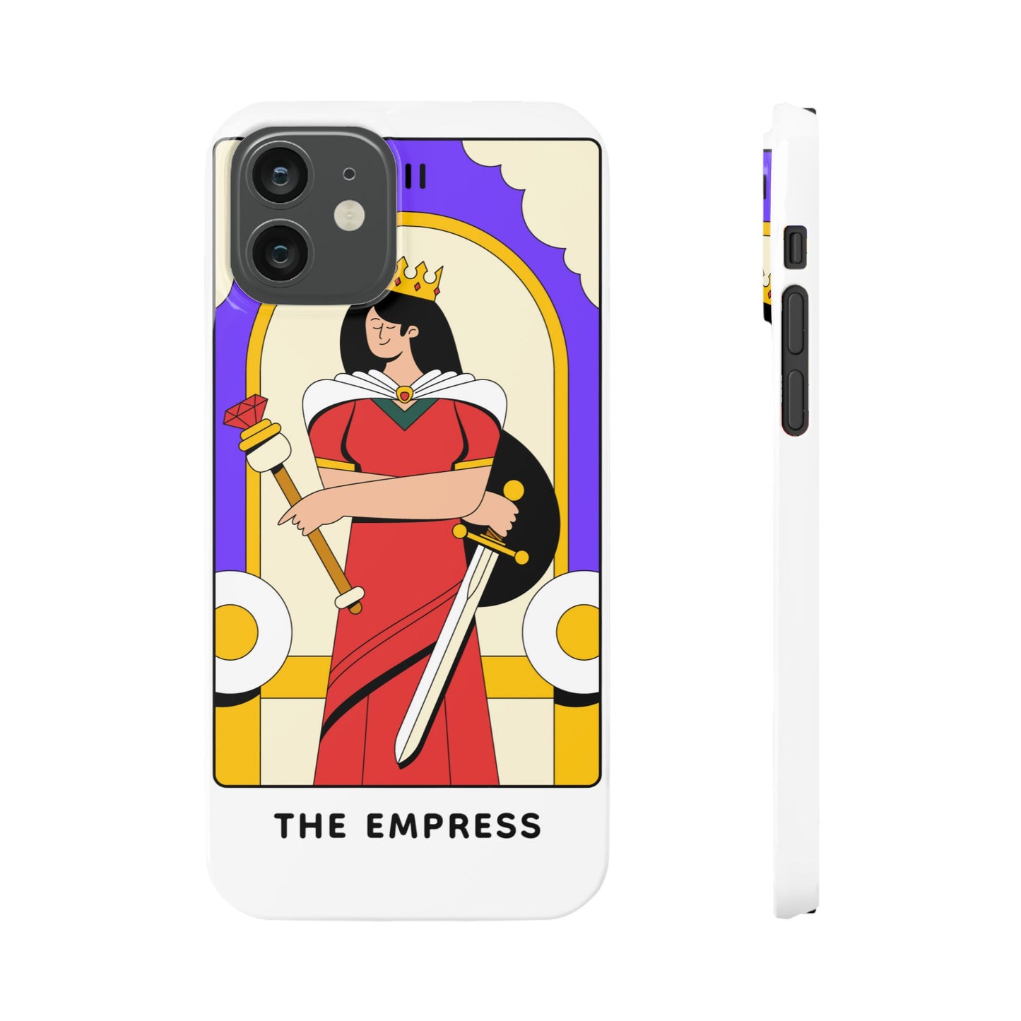 Tarot Empress Slim Phone Case — The Empress Card Design, Feminine Protective Phone Cover