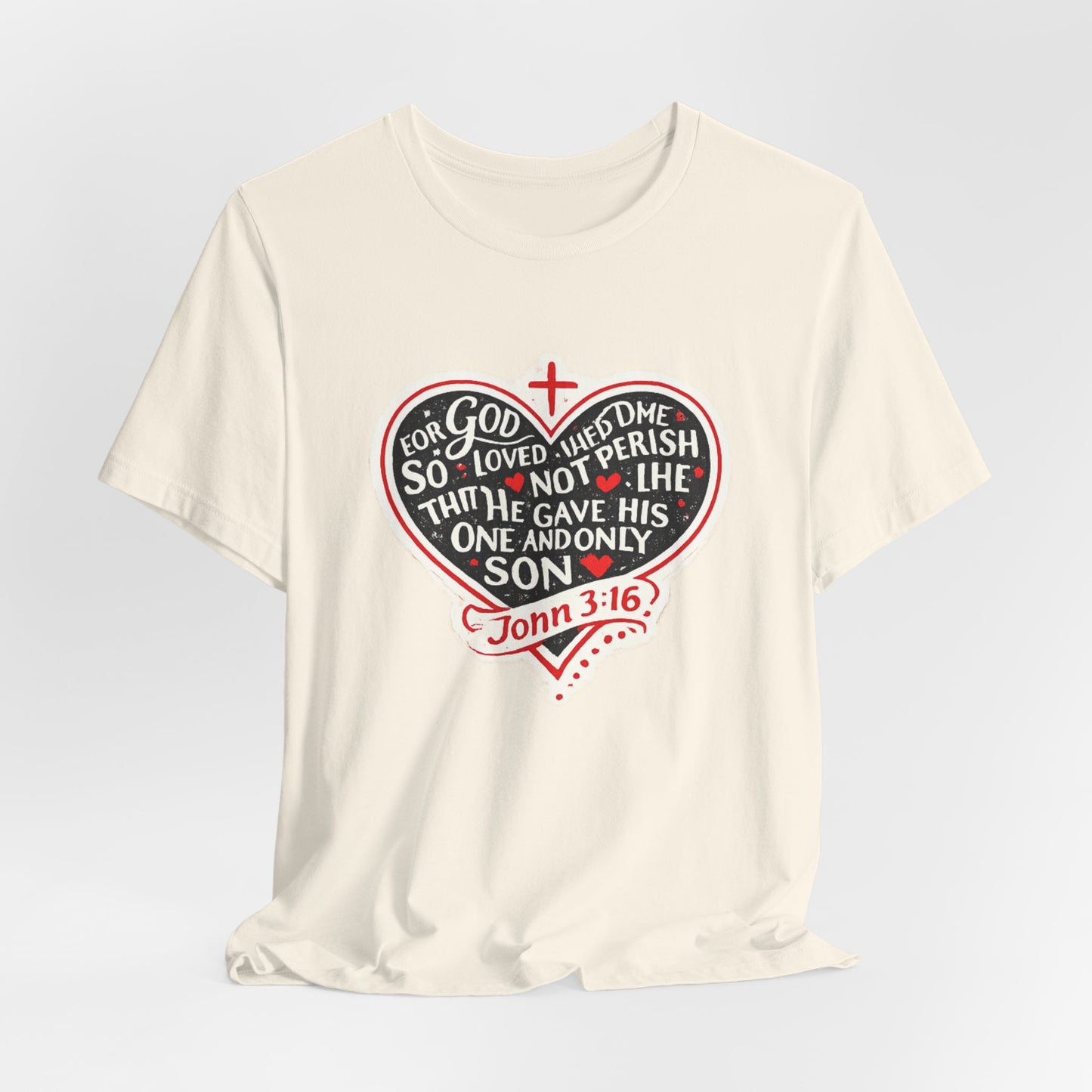 Christian Heart T-Shirt — John 3:16 Bible Verse Tee