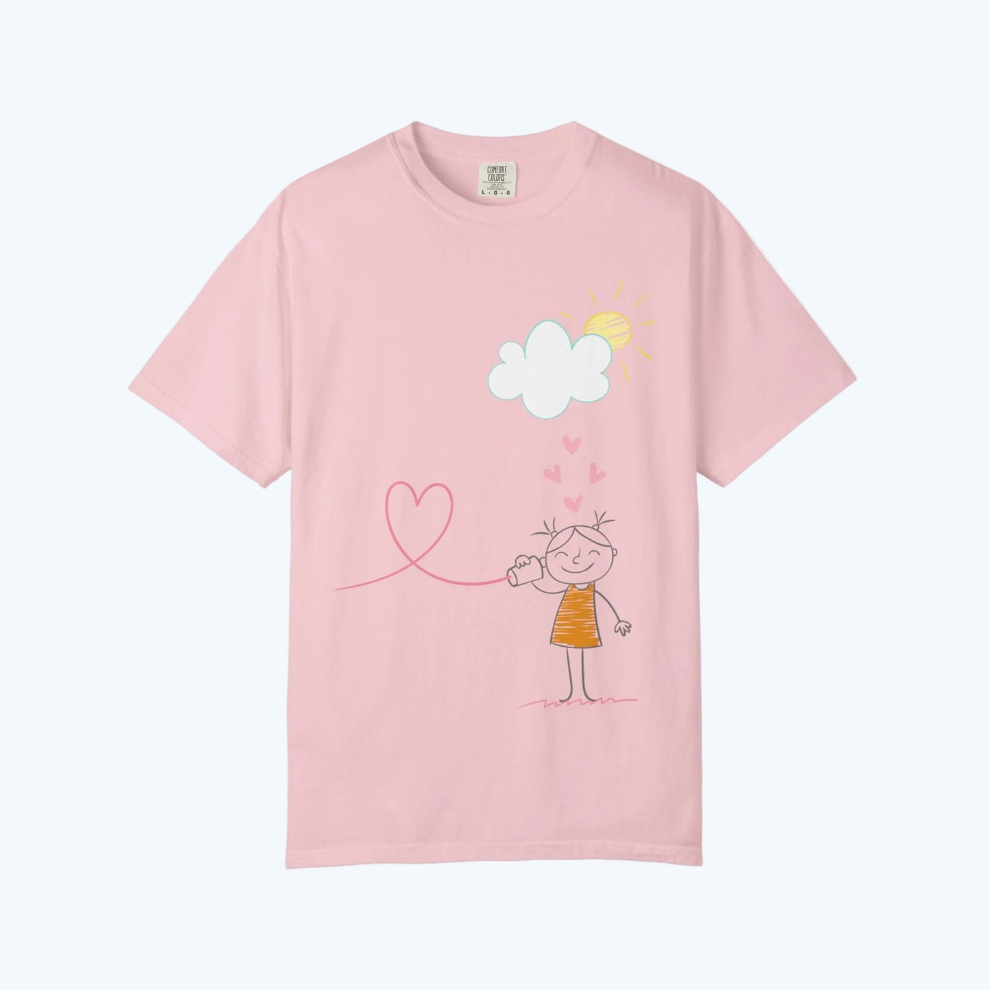 Kids Heart String T-Shirt — Cute Doodle Love Graphic Tee