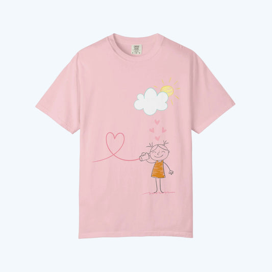 Kids Heart String T-Shirt — Cute Doodle Love Graphic Tee