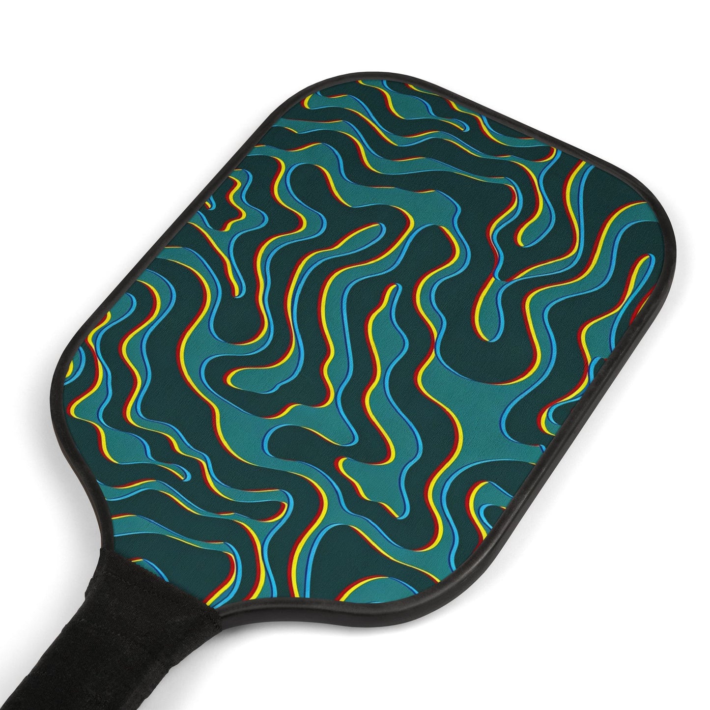 Camo Wave Pickleball Paddle Set — Retro Teal Pickleball Kit (2 Paddles + 2 Balls)