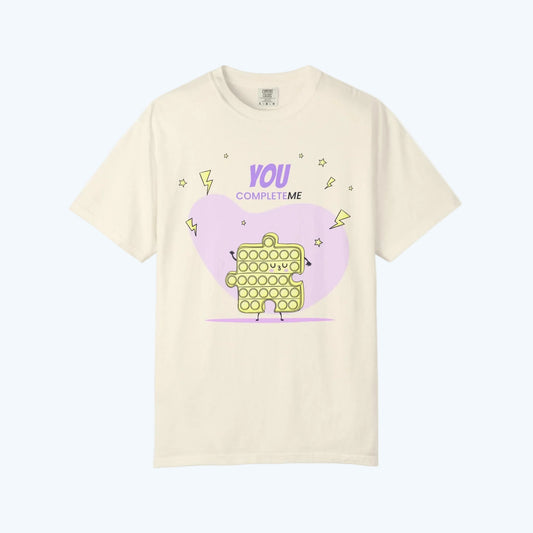 Pop It Puzzle T-Shirt — "You Complete Me" Cute Fidget Toy Graphic Tee