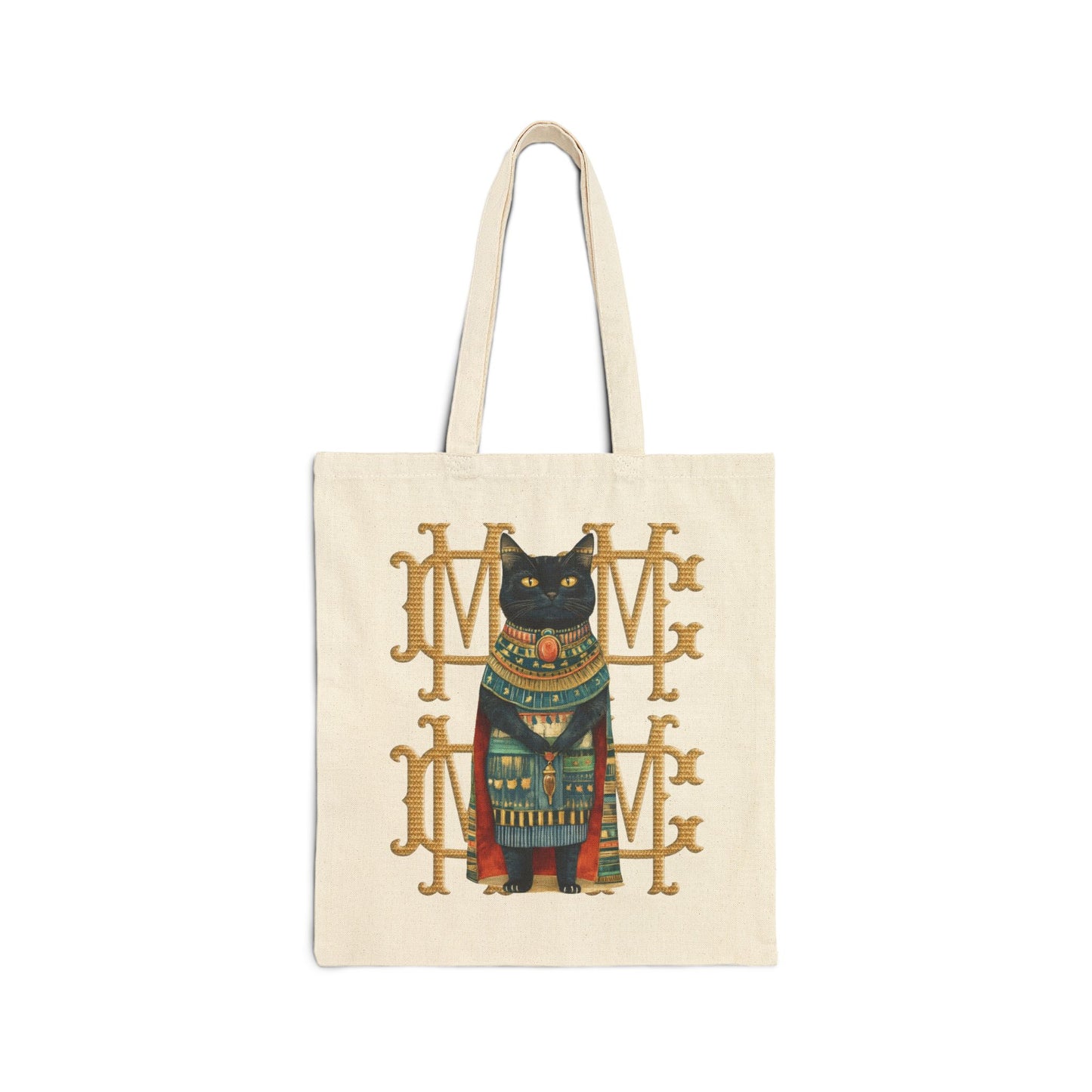 Stylish Cotton Canvas Tote Bag with Monogram Design