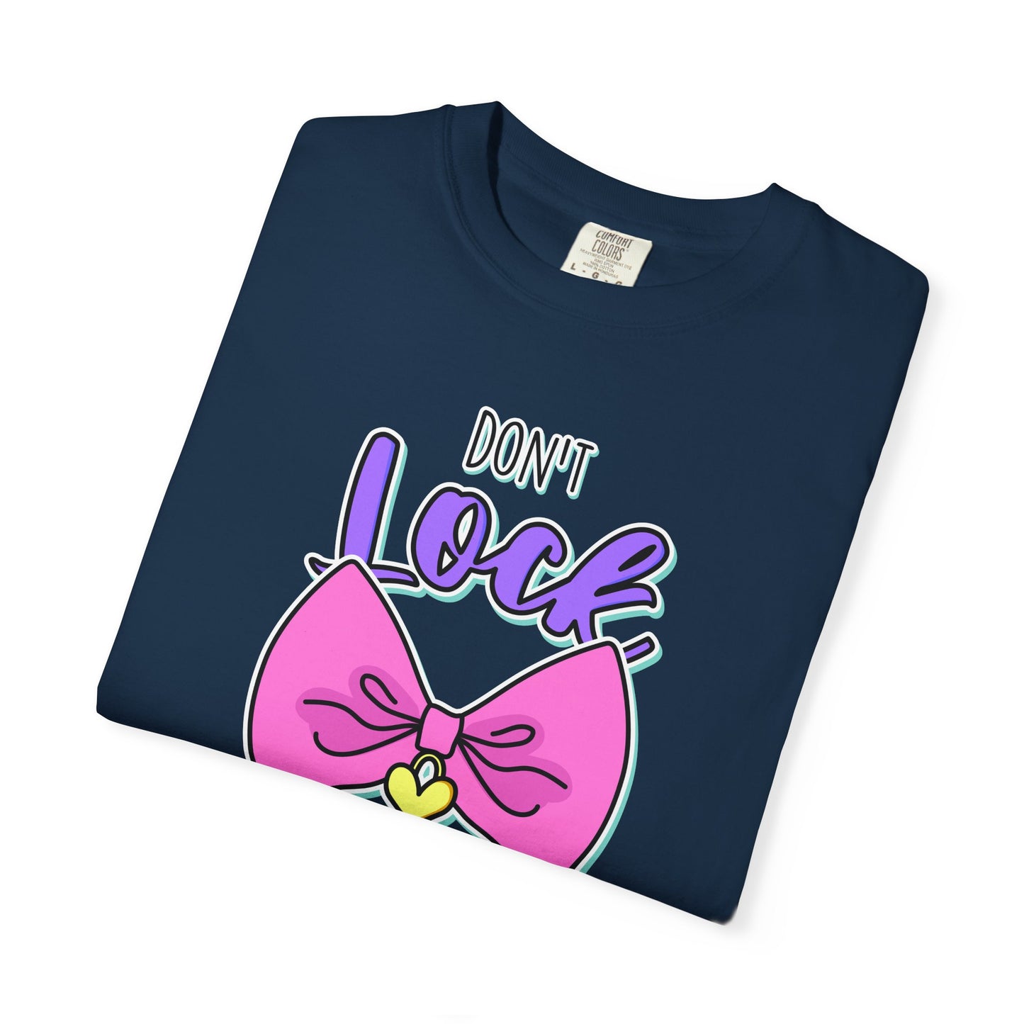 Don't Lock My Heart T-Shirt — Cute Pink Bow Graphic Tee