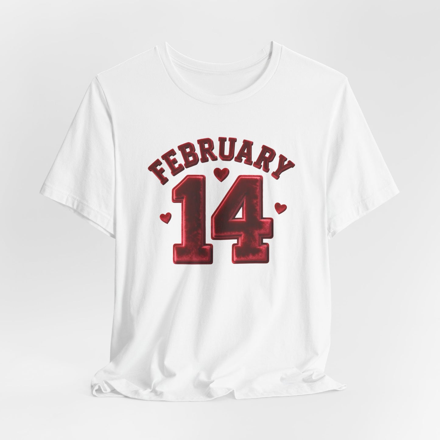Valentine’s February 14 Tee — Retro Red Heart Date T-Shirt