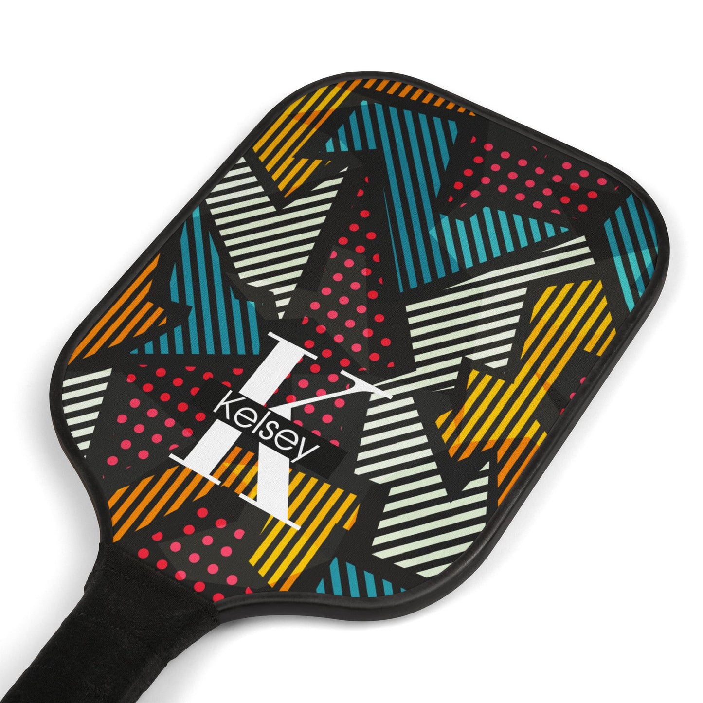 Personalized Geometric Pickleball Paddle Set — Custom Name Pickleball Kit