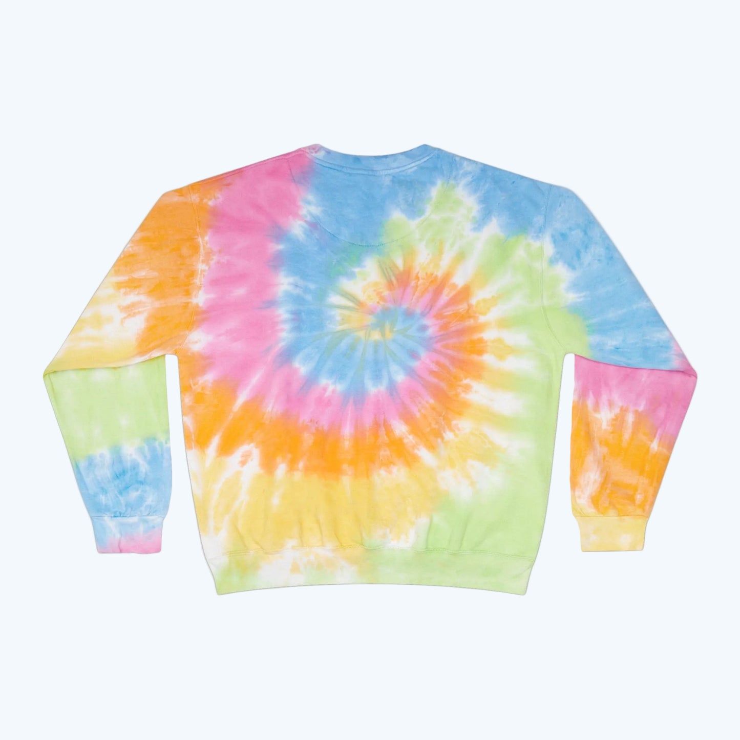 Stay Humble Hustle Hard Tie-Dye Sweatshirt — Light Blue Spiral Crewneck