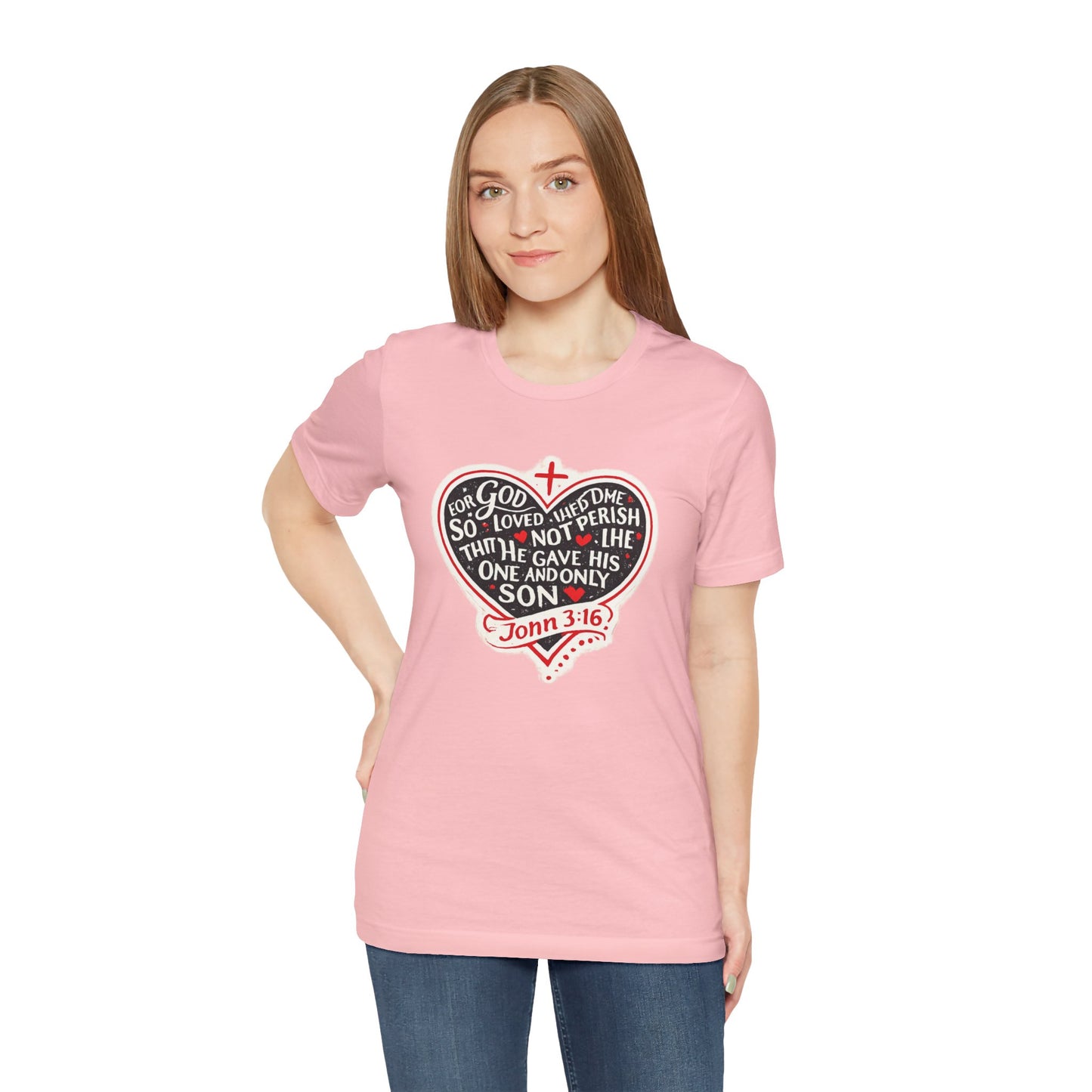 Christian Heart T-Shirt — John 3:16 Bible Verse Tee