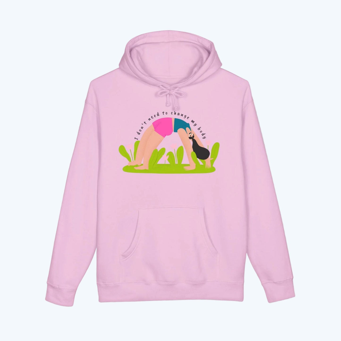 Yoga Bridge Pose Hoodie – "There is Power in Stillness" Graphic Sweatshirt