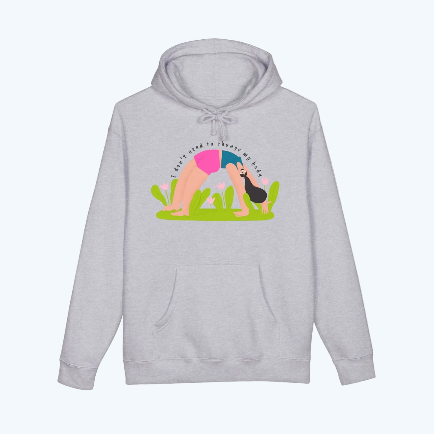 Yoga Bridge Pose Hoodie – "There is Power in Stillness" Graphic Sweatshirt