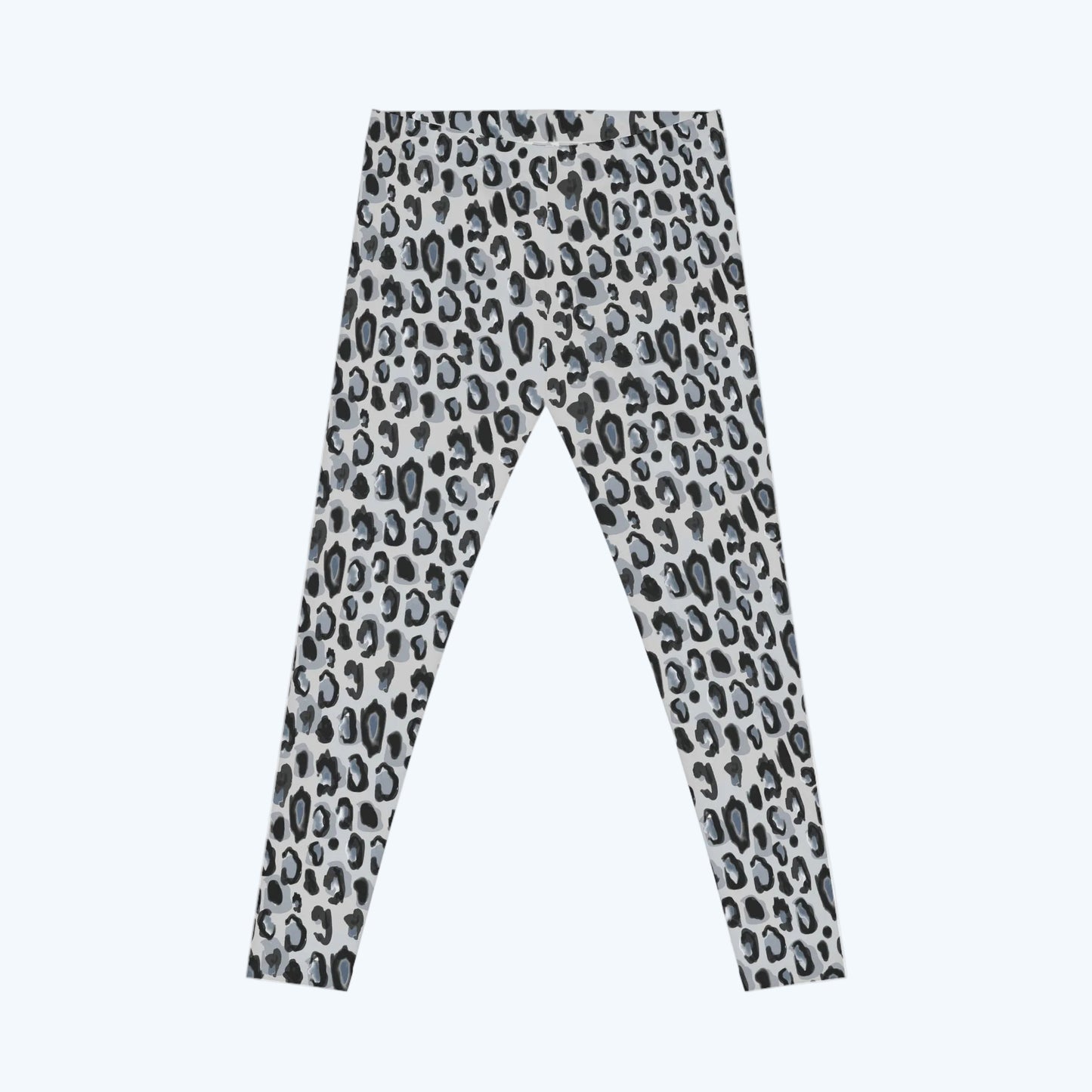 Leopard Print Women’s Leggings — Gray Animal Print Casual AOP