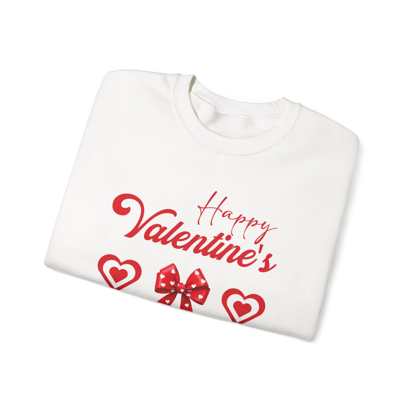 Valentine's Crewneck Sweatshirt – "Happy Valentine's" Hearts & Bows