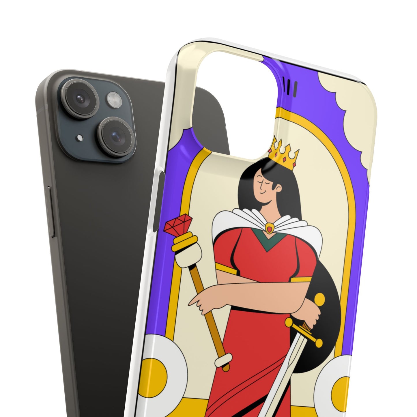 Tarot Empress Slim Phone Case — The Empress Card Design, Feminine Protective Phone Cover