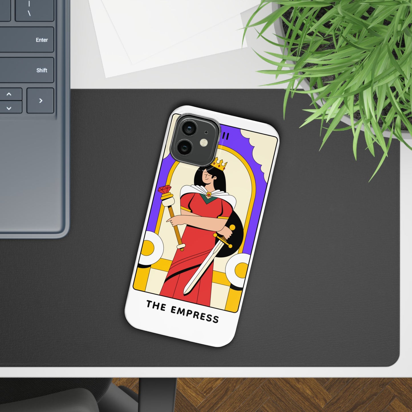 Tarot Empress Slim Phone Case — The Empress Card Design, Feminine Protective Phone Cover