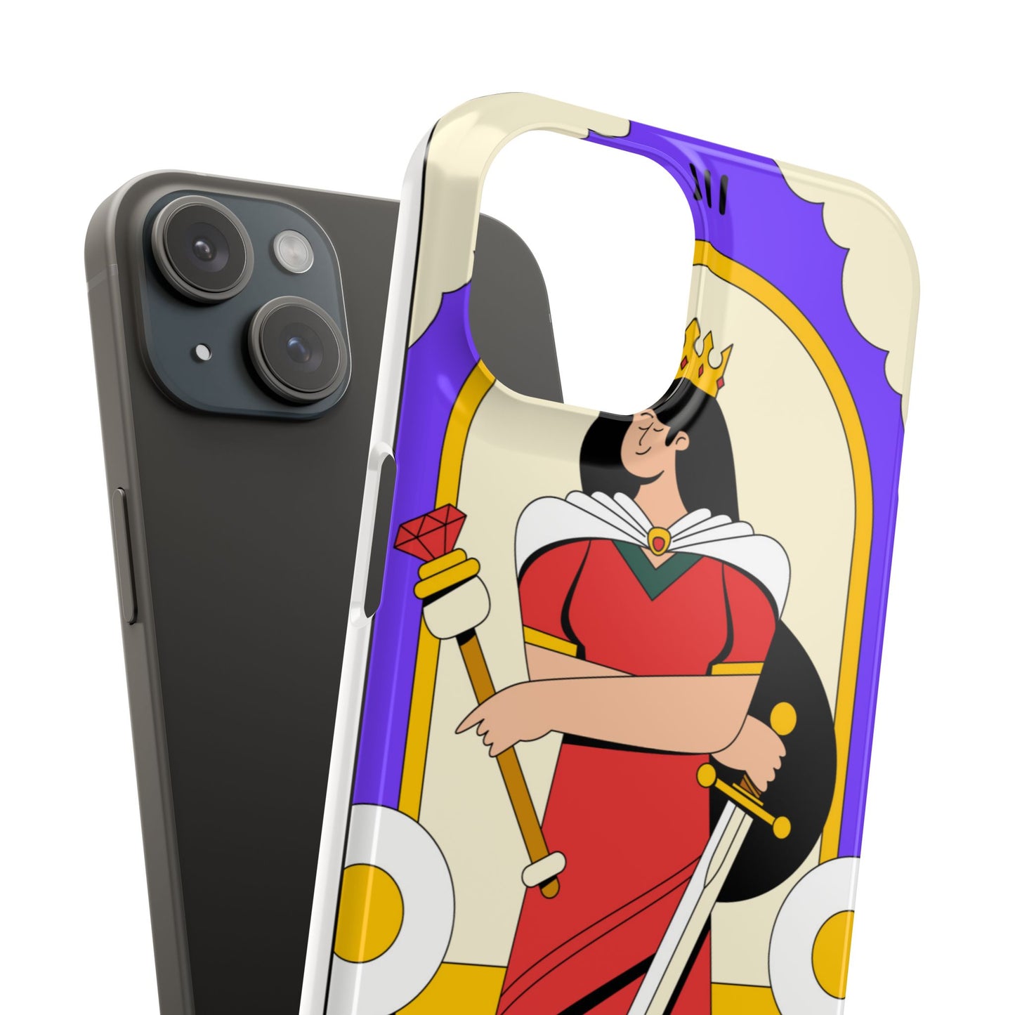 Tarot Empress Slim Phone Case — The Empress Card Design, Feminine Protective Phone Cover
