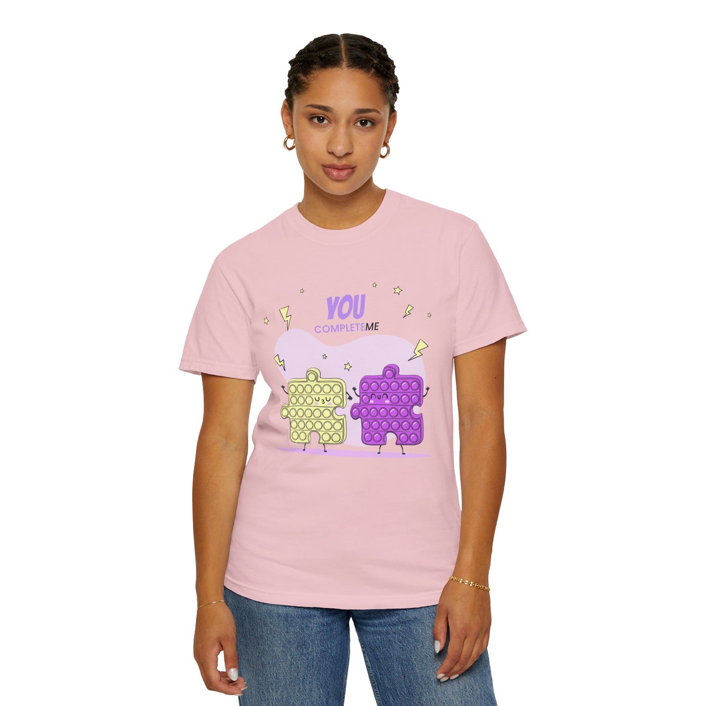Puzzle Pop Fidget Tee — "You Complete Me" Cute Matching Puzzle Piece Shirt