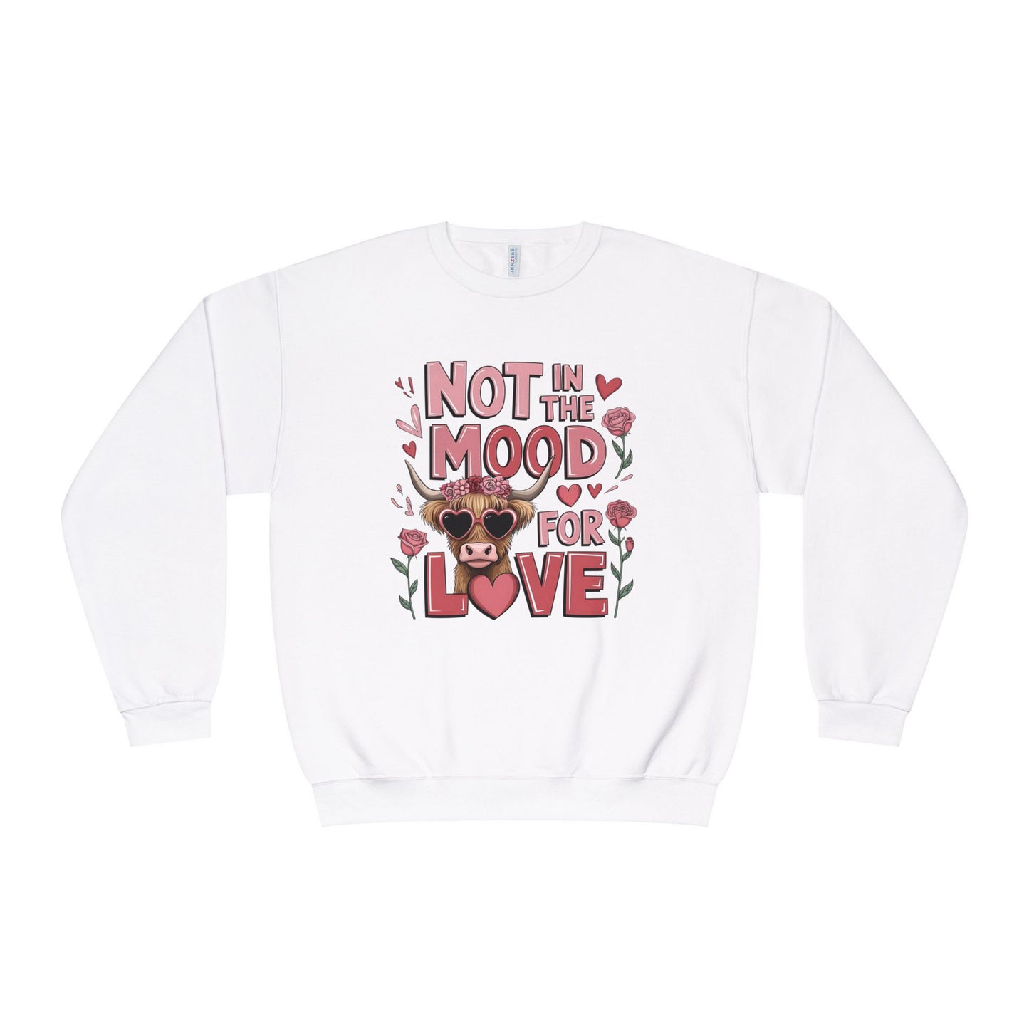 Not In The Mood For Love Crewneck Sweatshirt — Cute Grumpy Puppy Valentine Pullover
